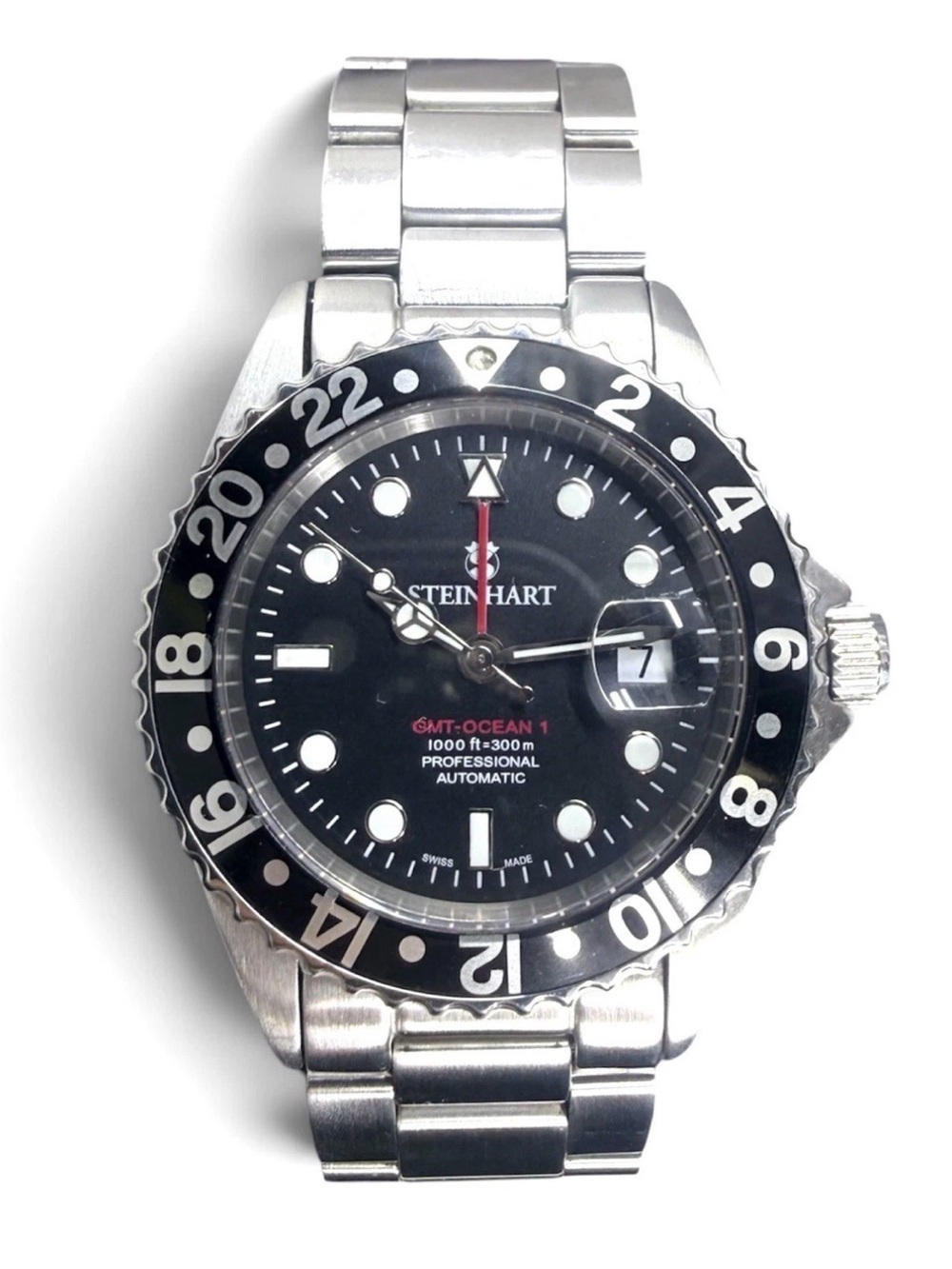 Steinhart GMT Ocean 1 Black 42mm Ceramic Mens Diver Watch WR300 103-0833